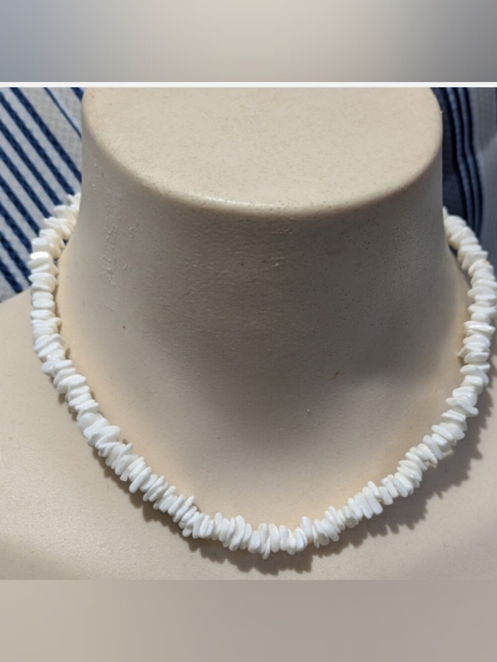 Vintage White She'll Necklace 16" Boho Bohemian Casual Coastal Beach Unisex